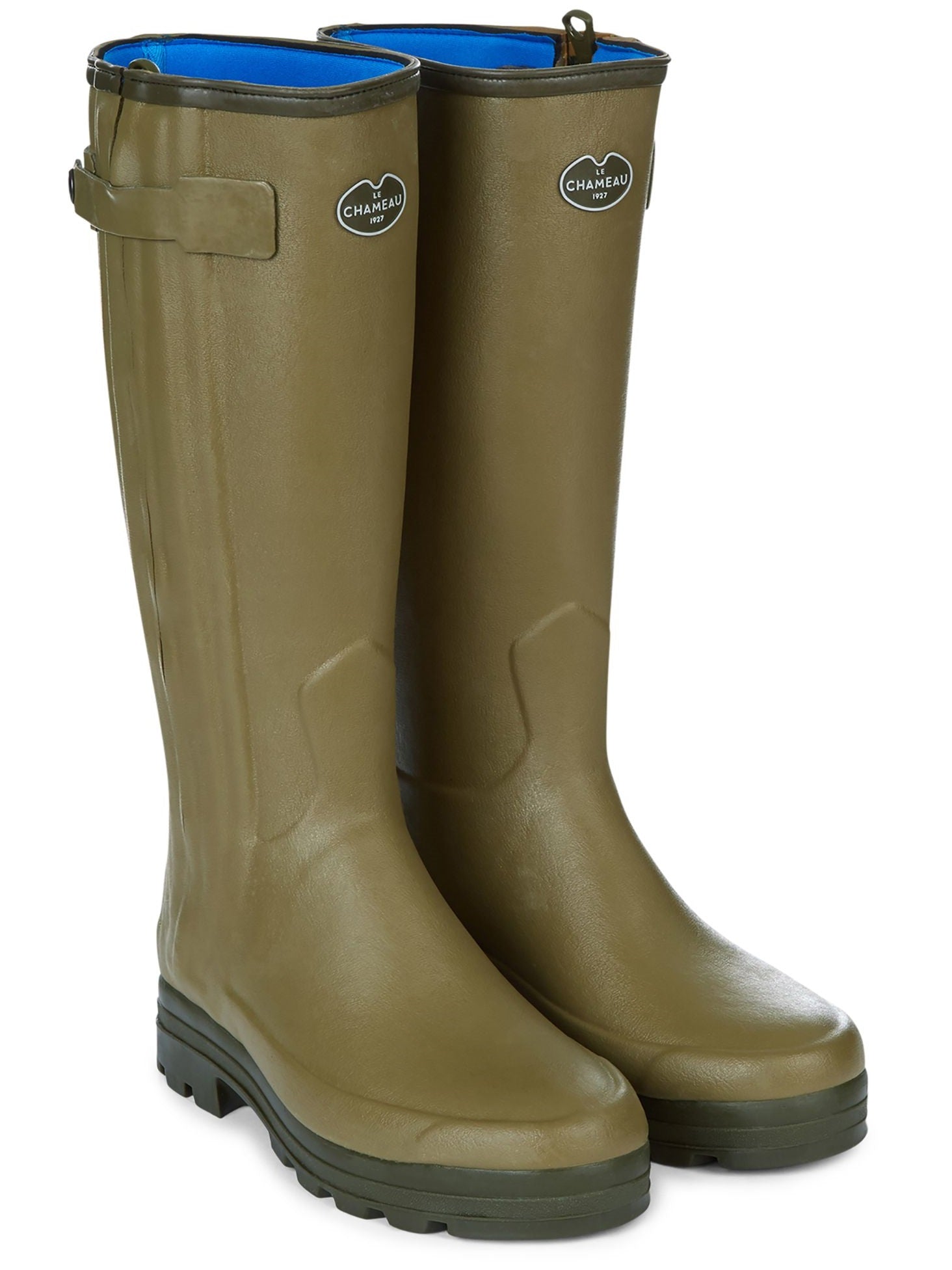 LE CHAMEAU Chasseur Boots - Mens Neoprene Lined Full Zip - Iconic Green