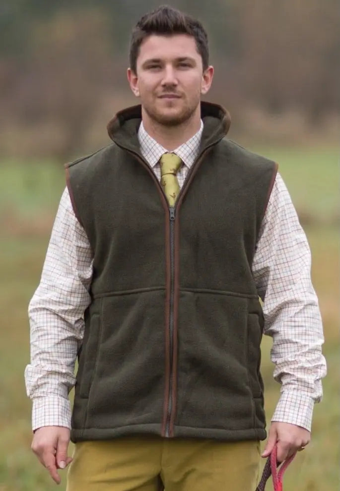 ALAN PAINE Aylsham Mens Fleece Gilet - Green Alan Paine