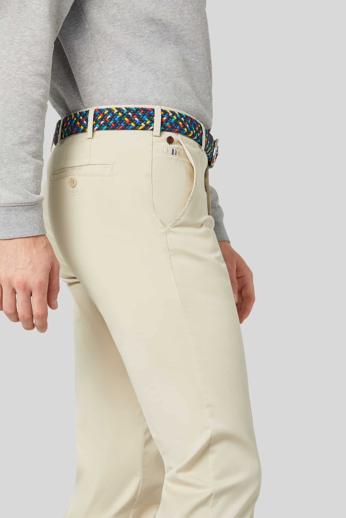 MEYER Roma Trousers - 3001 Light-Weight Cotton Chinos - Beige Meyer