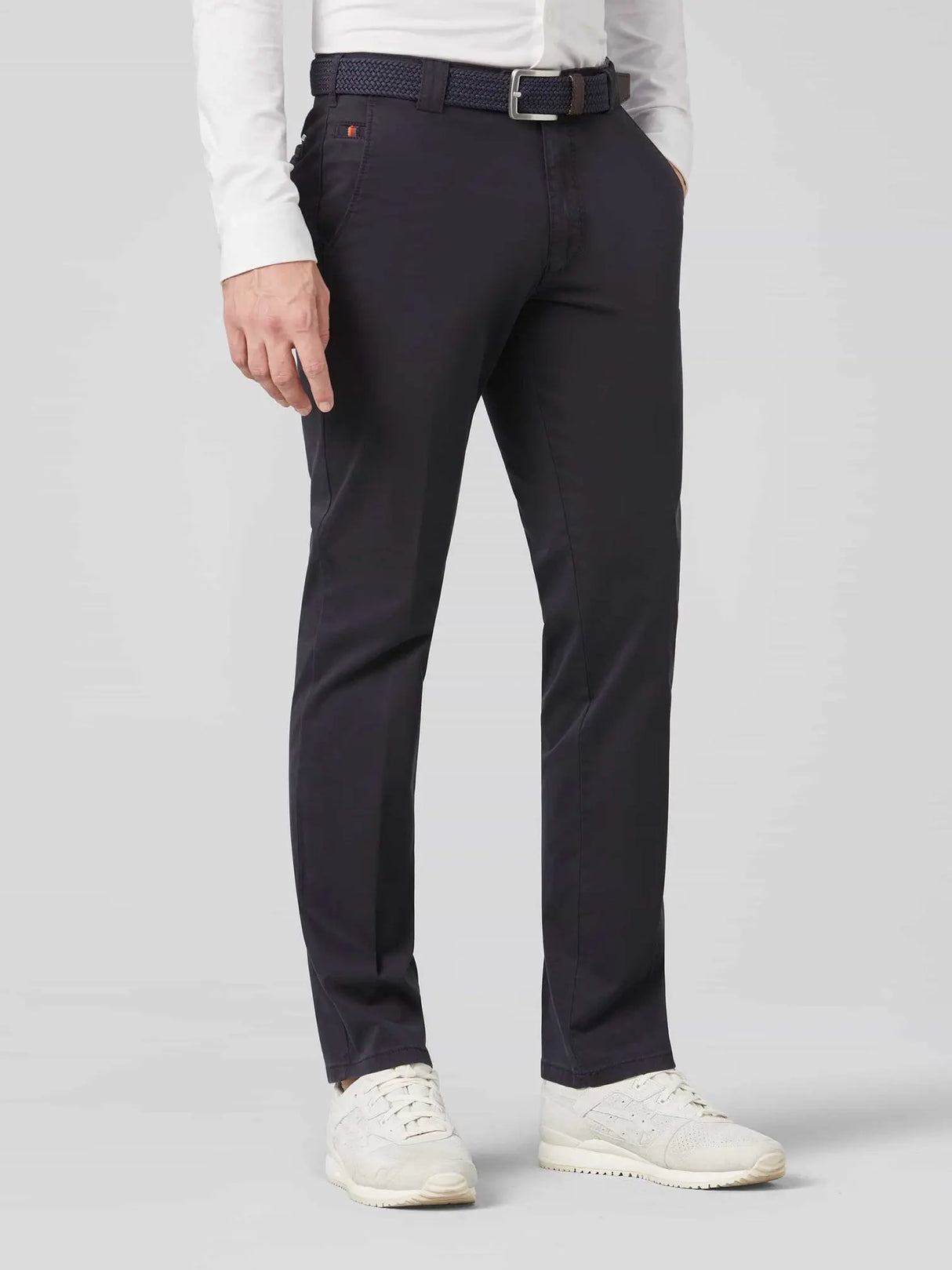 MEYER Roma Trousers - 3001 Light-Weight Cotton Chinos - Navy Meyer