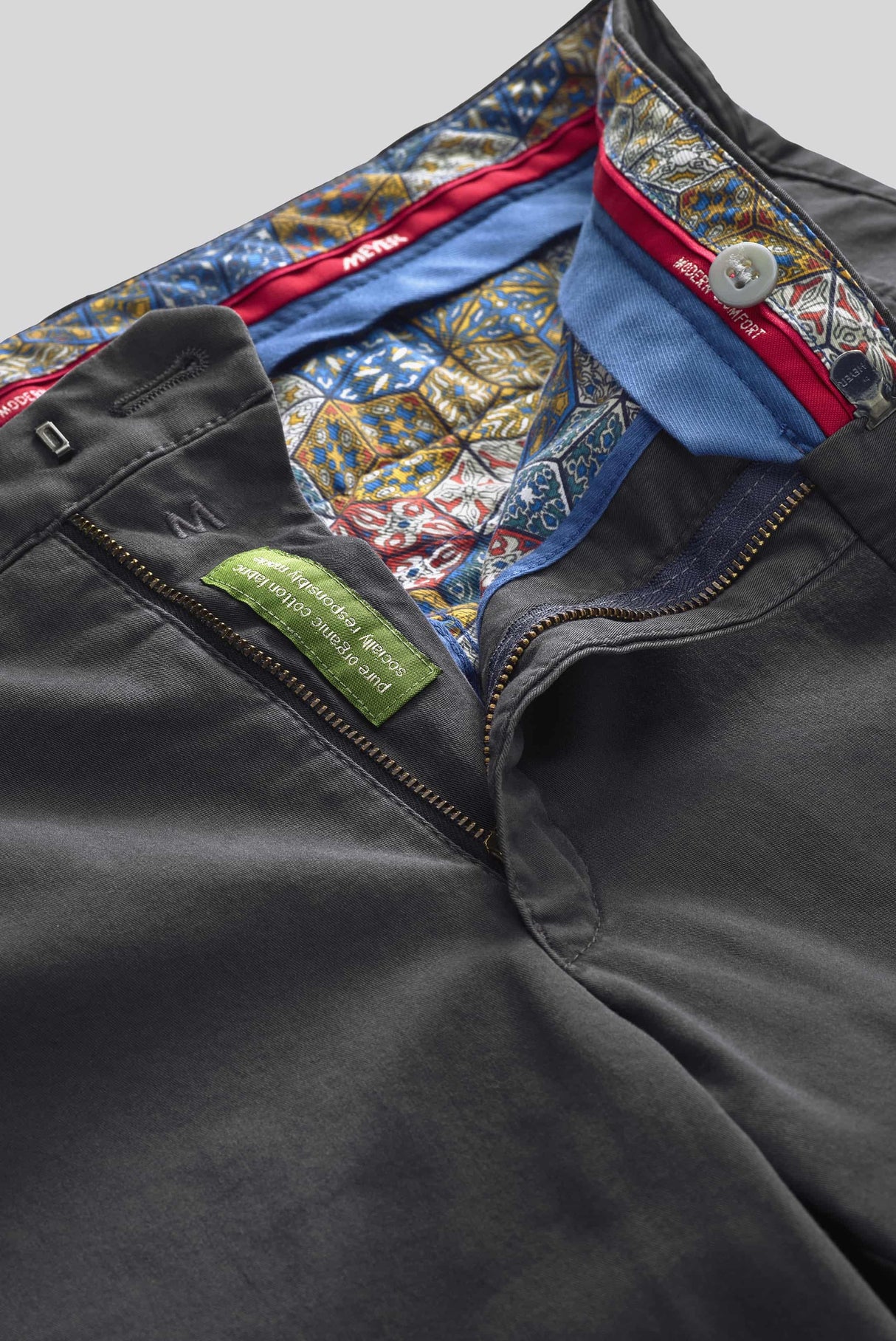 MEYER Roma Trousers - 316 Luxury Cotton Chinos - Charcoal Meyer