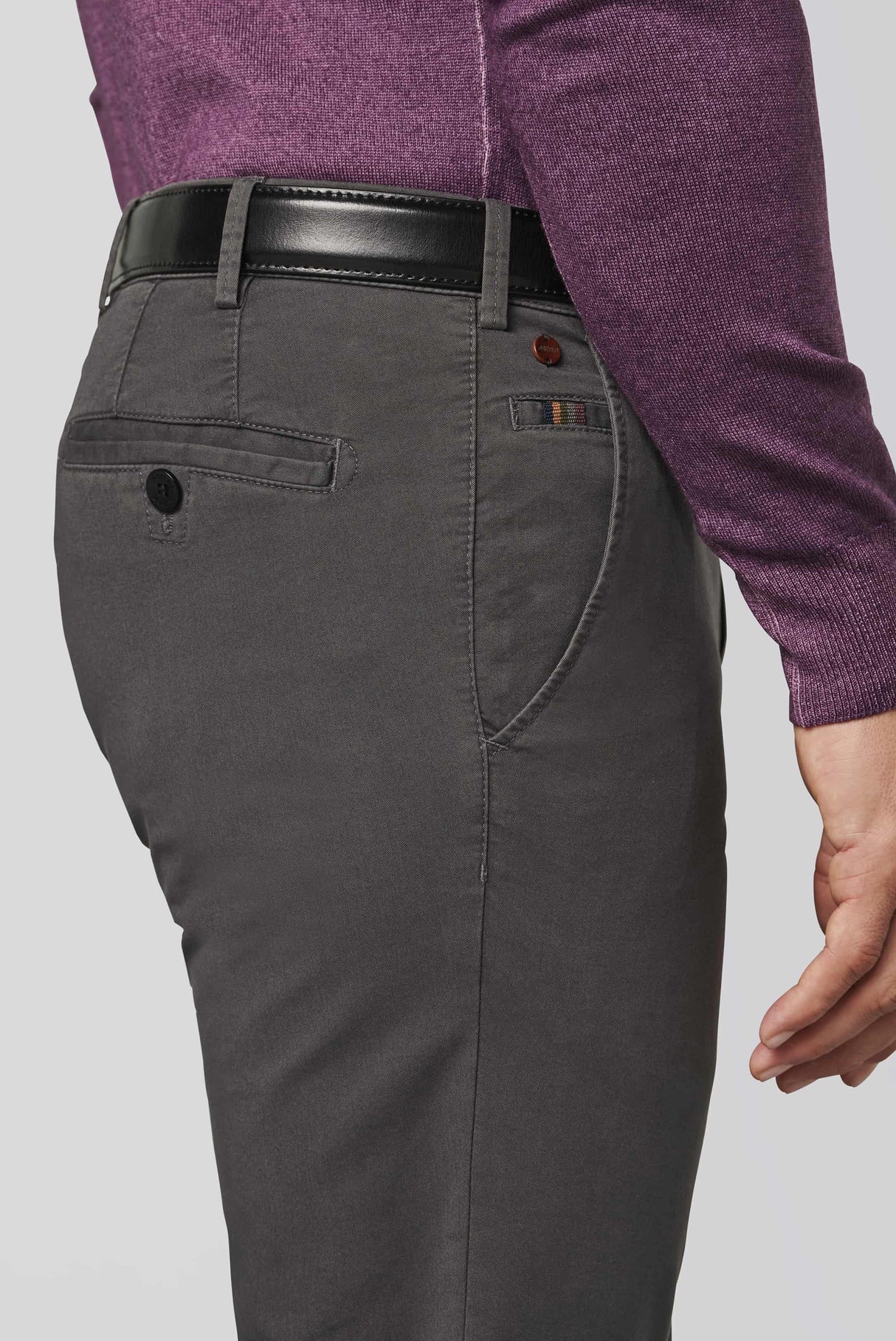 MEYER Roma Trousers - 316 Luxury Cotton Chinos - Charcoal Meyer
