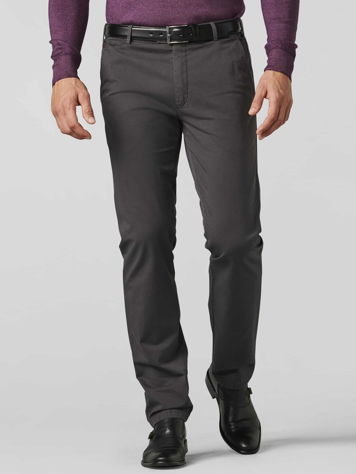 MEYER Roma Trousers - 316 Luxury Cotton Chinos - Charcoal Meyer