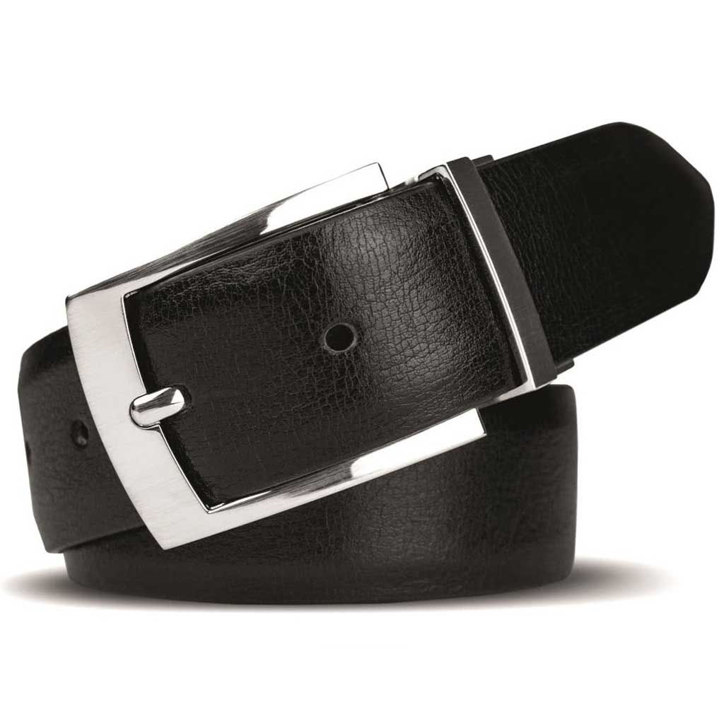 MEYER Reversible Belt - Crocodile Look Leather - Brown / Black