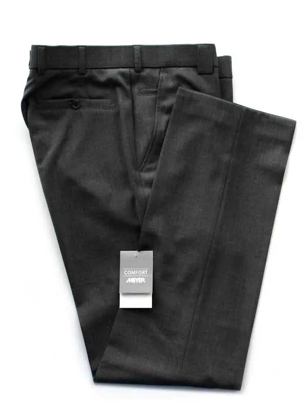 Meyer Charcoal Tropical Wool-Mix Trousers - Roma 344