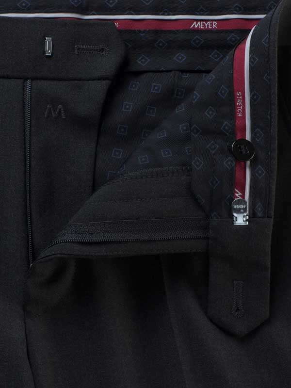 Meyer Tropical Wool-Mix Trousers - Roma 344 - Black