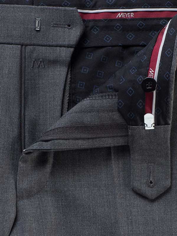 Meyer Tropical Wool-Mix Trousers - Roma 344 - Mid-Grey