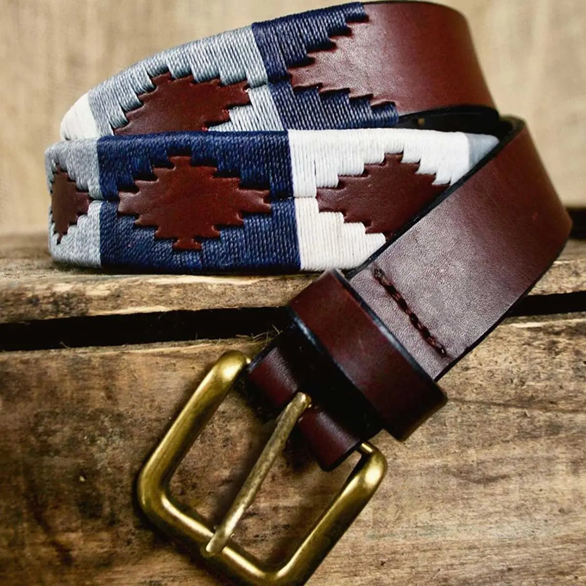 PAMPEANO Polo Belt - Roca - Navy Grey & White