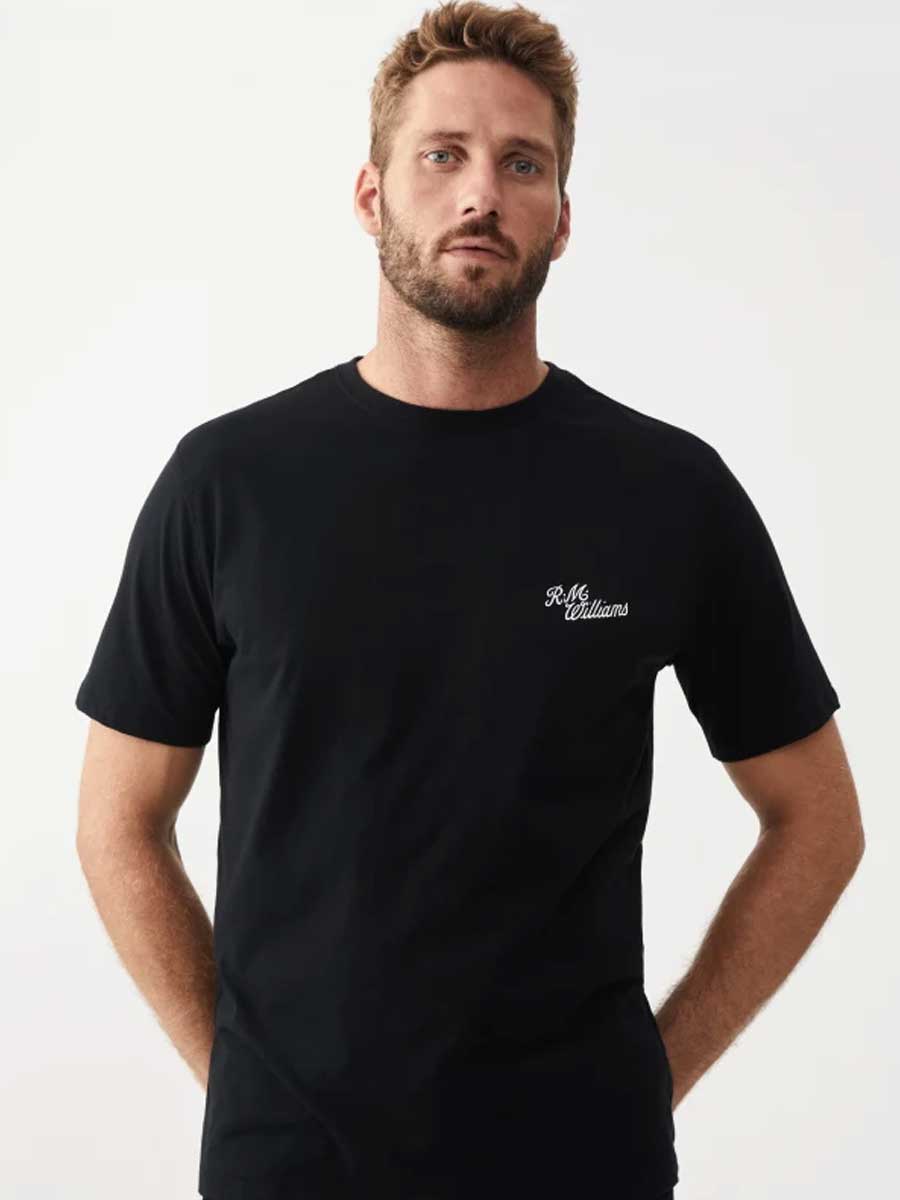RM WILLIAMS Byron T-Shirt - Men's Crew Neck - Black