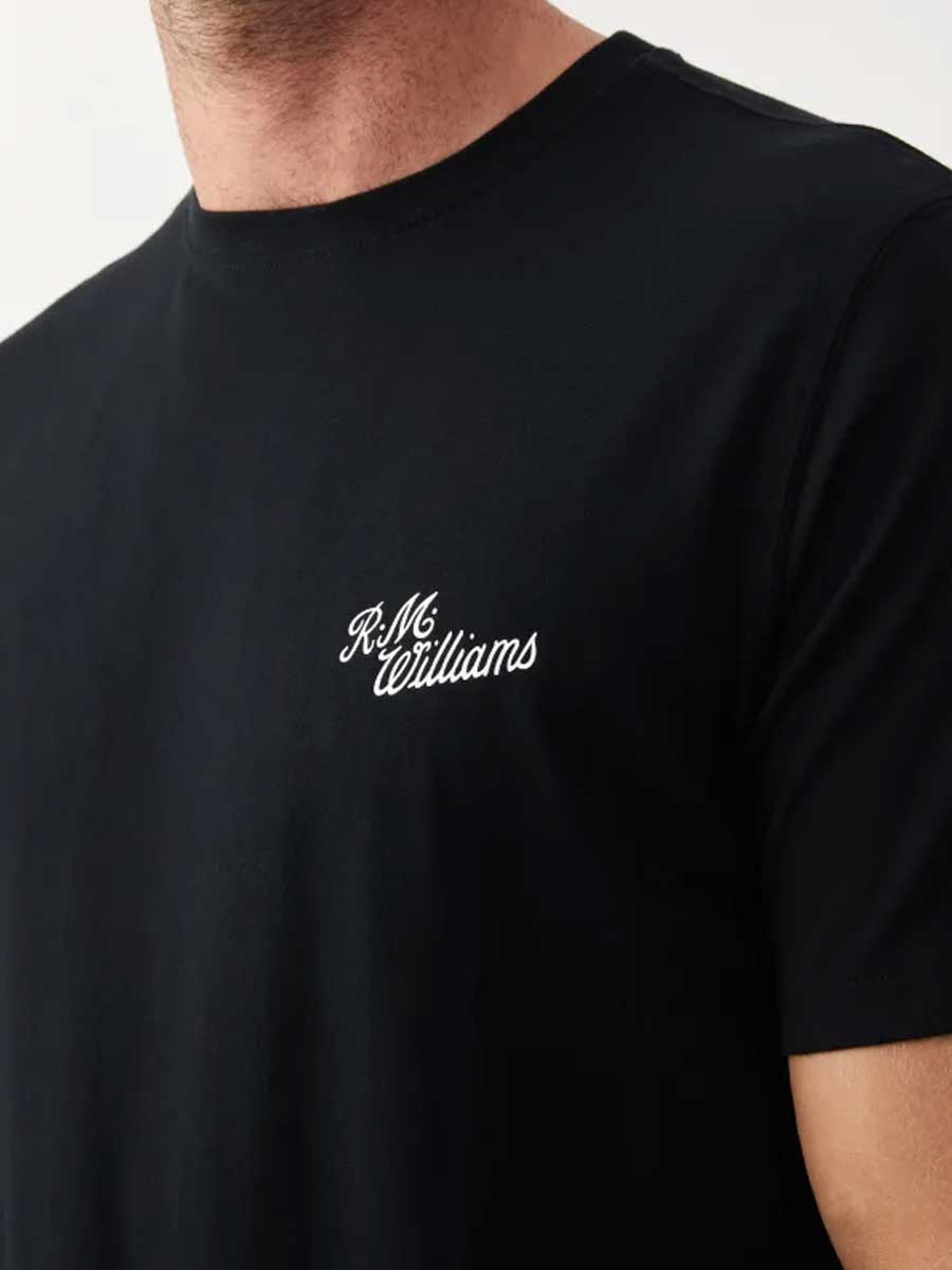 RM WILLIAMS Byron T-Shirt - Men's Crew Neck - Black