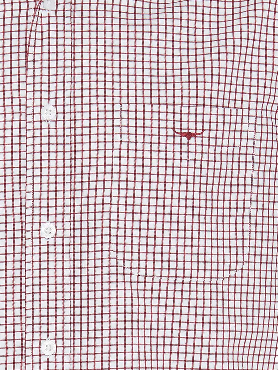 RM WILLIAMS Collins Standard Collar Men's Shirt - Red Check RM Williams