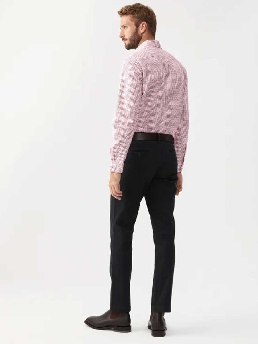 RM WILLIAMS Collins Standard Collar Men's Shirt - Red Check RM Williams