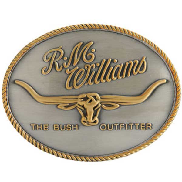 RM Williams - Longhorn Trophy Belt Buckle - Silver & Gold