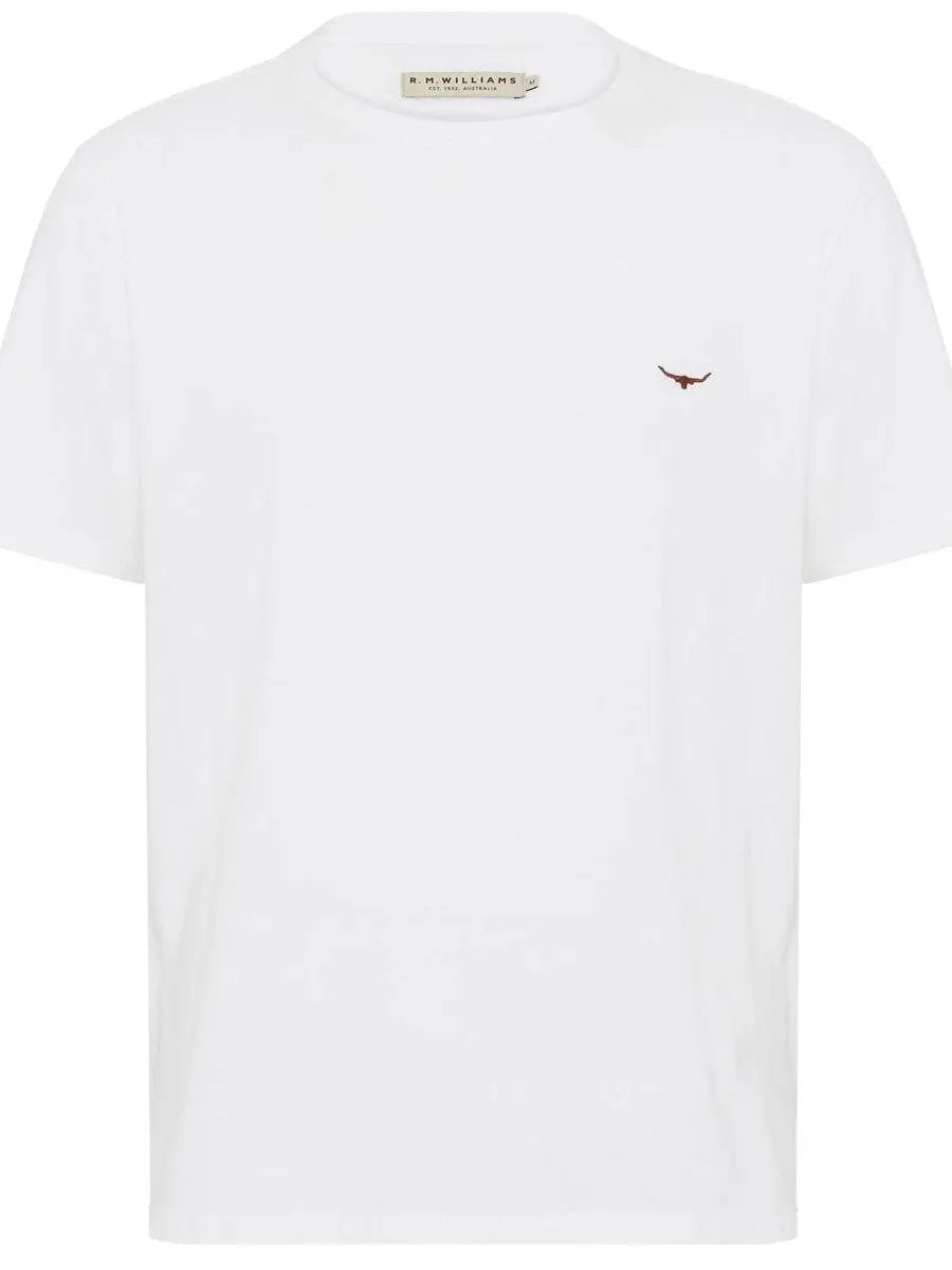 RM WILLIAMS Parson T-Shirt - Men's Crew Neck - White