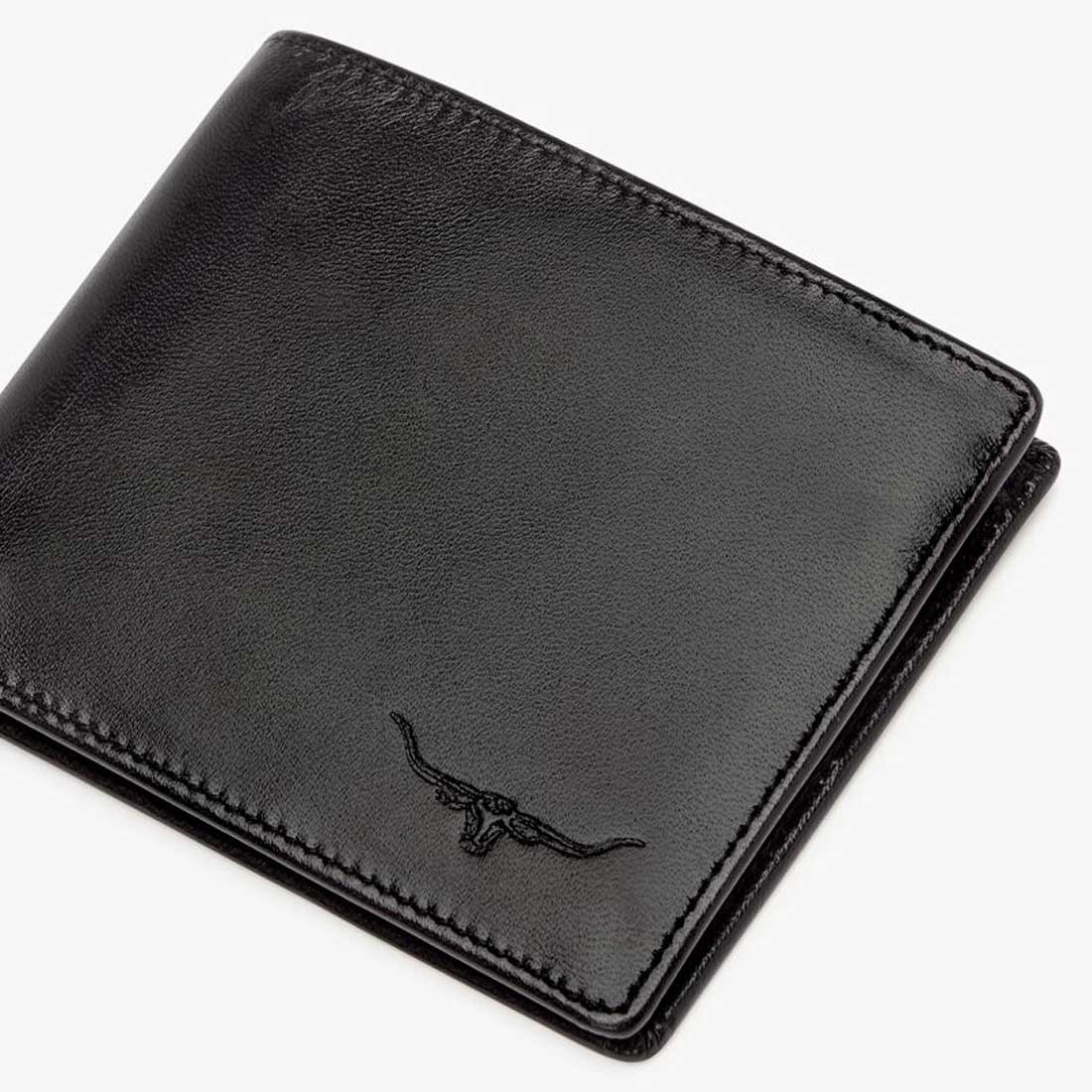 RM WILLIAMS Tri Fold Wallet - Mens Yearling Leather - Black RM Williams