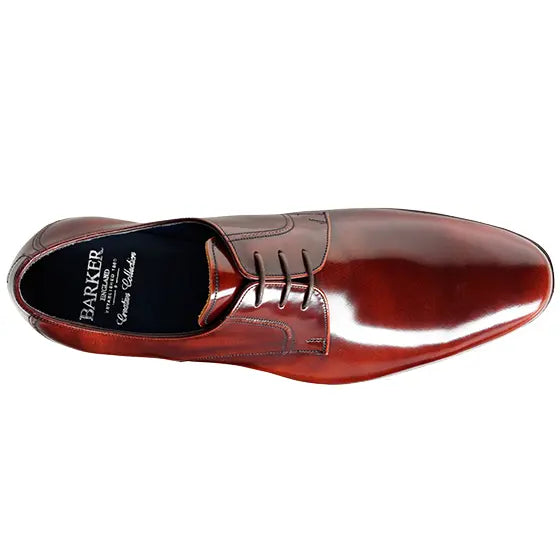 30% OFF BARKER Rutherford Shoes - Mens Derby Style - Burgundy Cobbler Size: UK 8 Barker Shoes