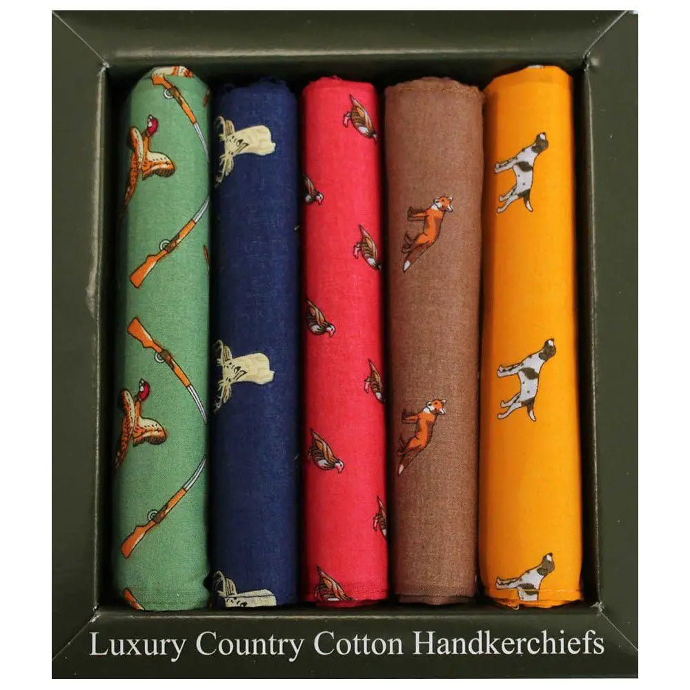 Soprano - 5 Cotton Hankies Gift Set - Country Themed