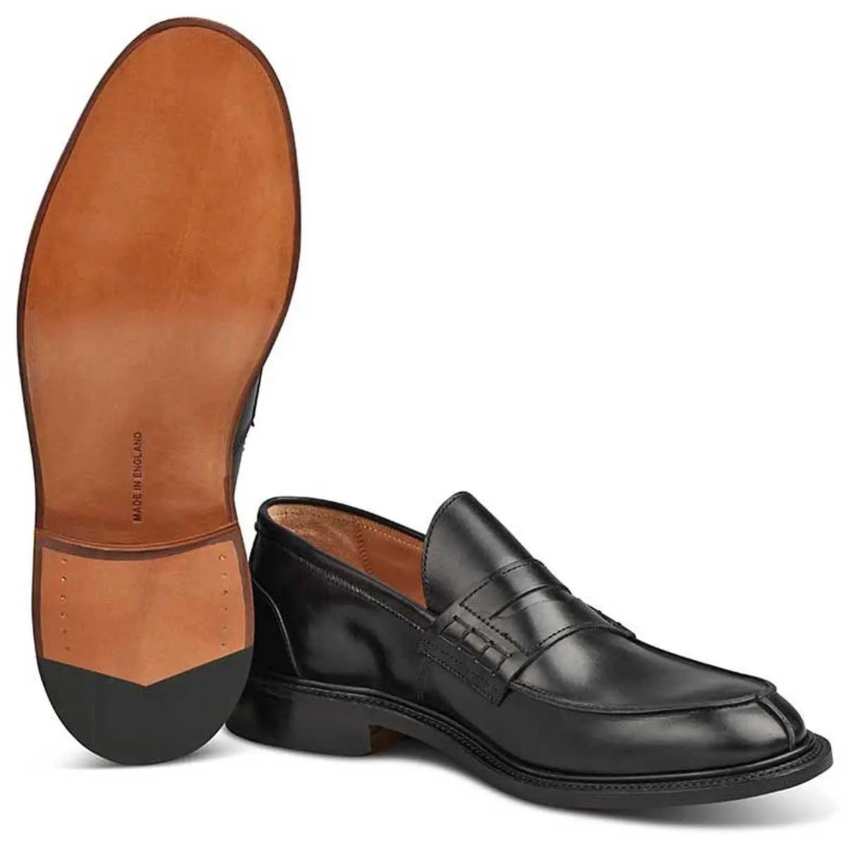 TRICKER'S Shoes - Mens James Penny Loafers - Black Calf