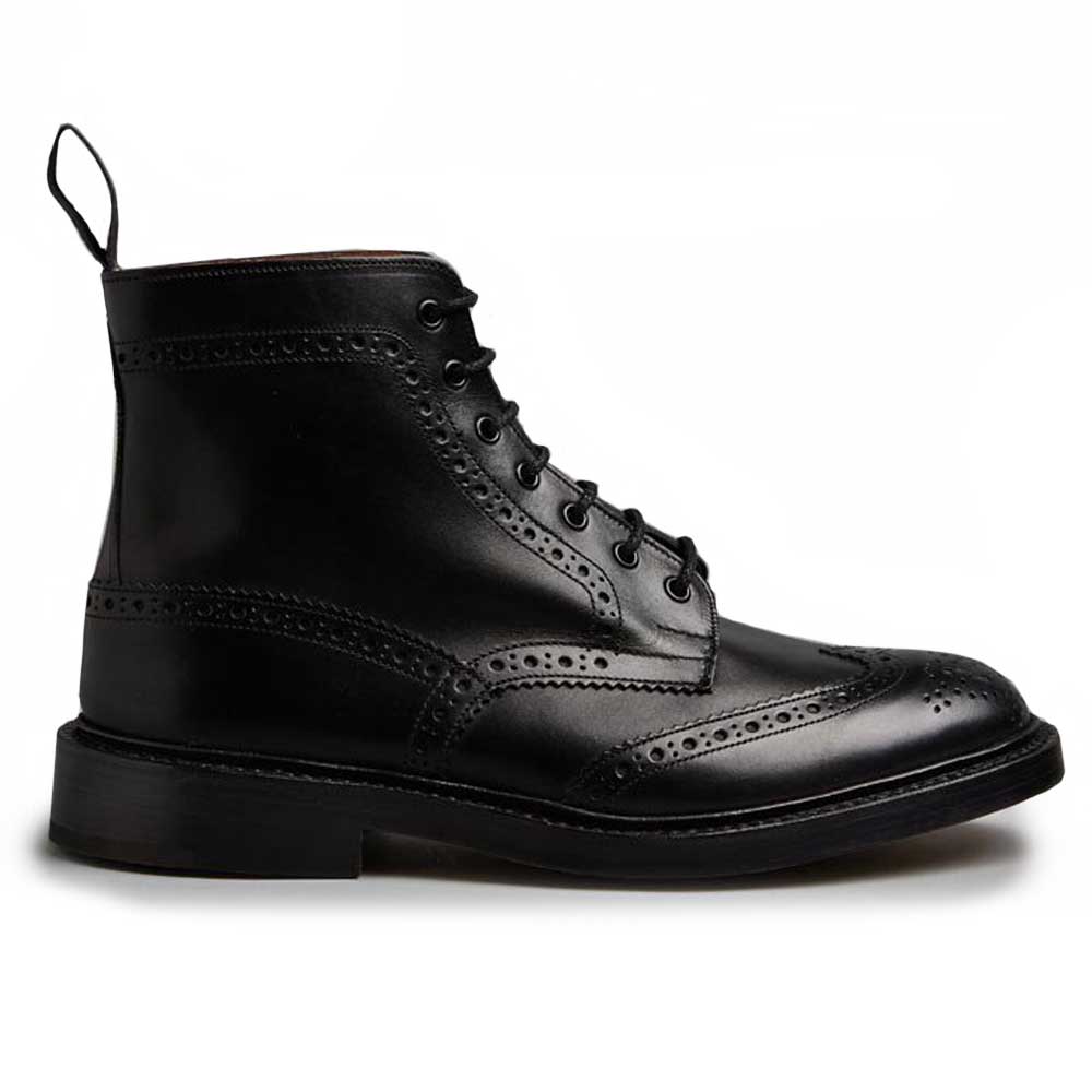 TRICKER'S Stow Boots - Mens Dainite or Leather Sole - Black Calf -