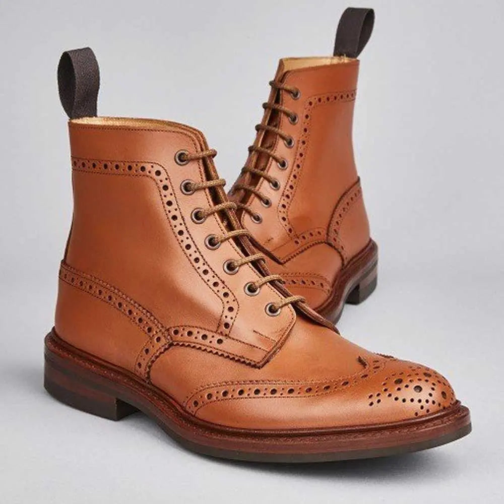 TRICKER'S Stow Boots - Mens Dainite or Leather Sole - C Shade Tan Tricker's