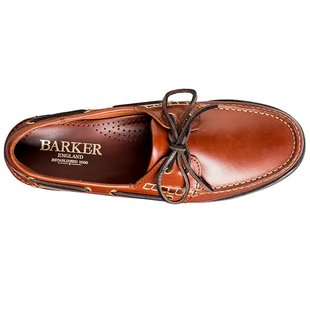40% OFF BARKER Wallis Deck Shoes - Mens - Brown Oiled Calf UK 10 / Euro 44 Barker Shoes