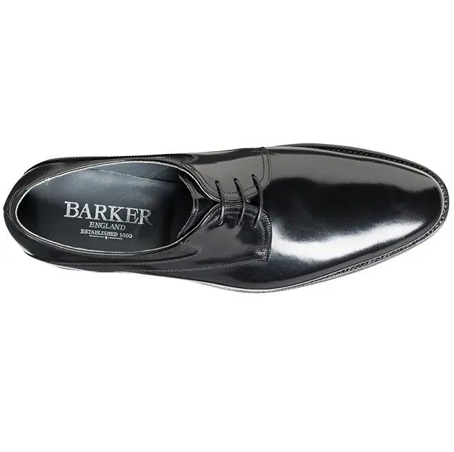 BARKER Wickham Shoes - Mens Derby Style - Black Hi-Shine Barker Shoes