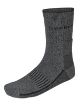 SEELAND Field Heavy Merino Socks - Grey Melange / Black
