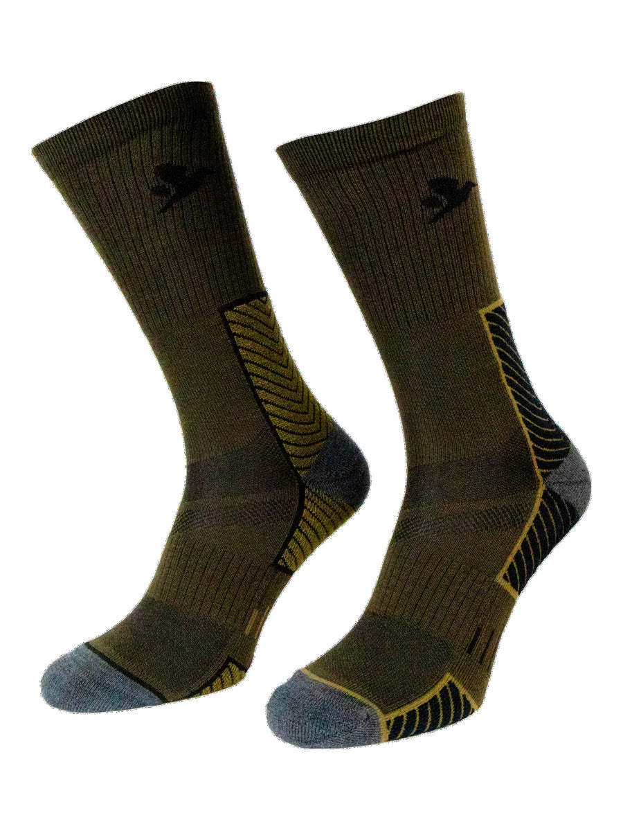 SEELAND Field Merino Socks 2-Pack - Pine Green / Military Olive
