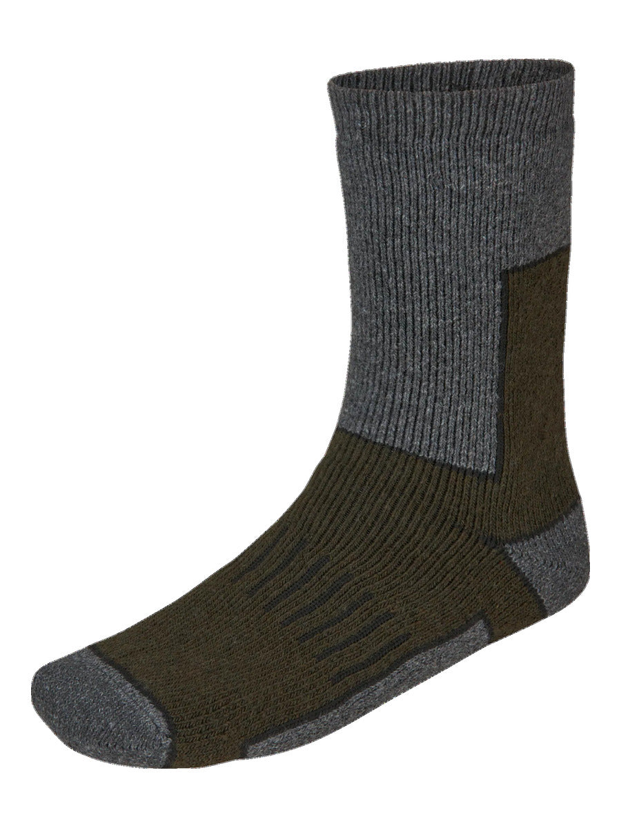 SEELAND Field Thermo Socks 2-Pack - Pine Green Melange / Grey Melange