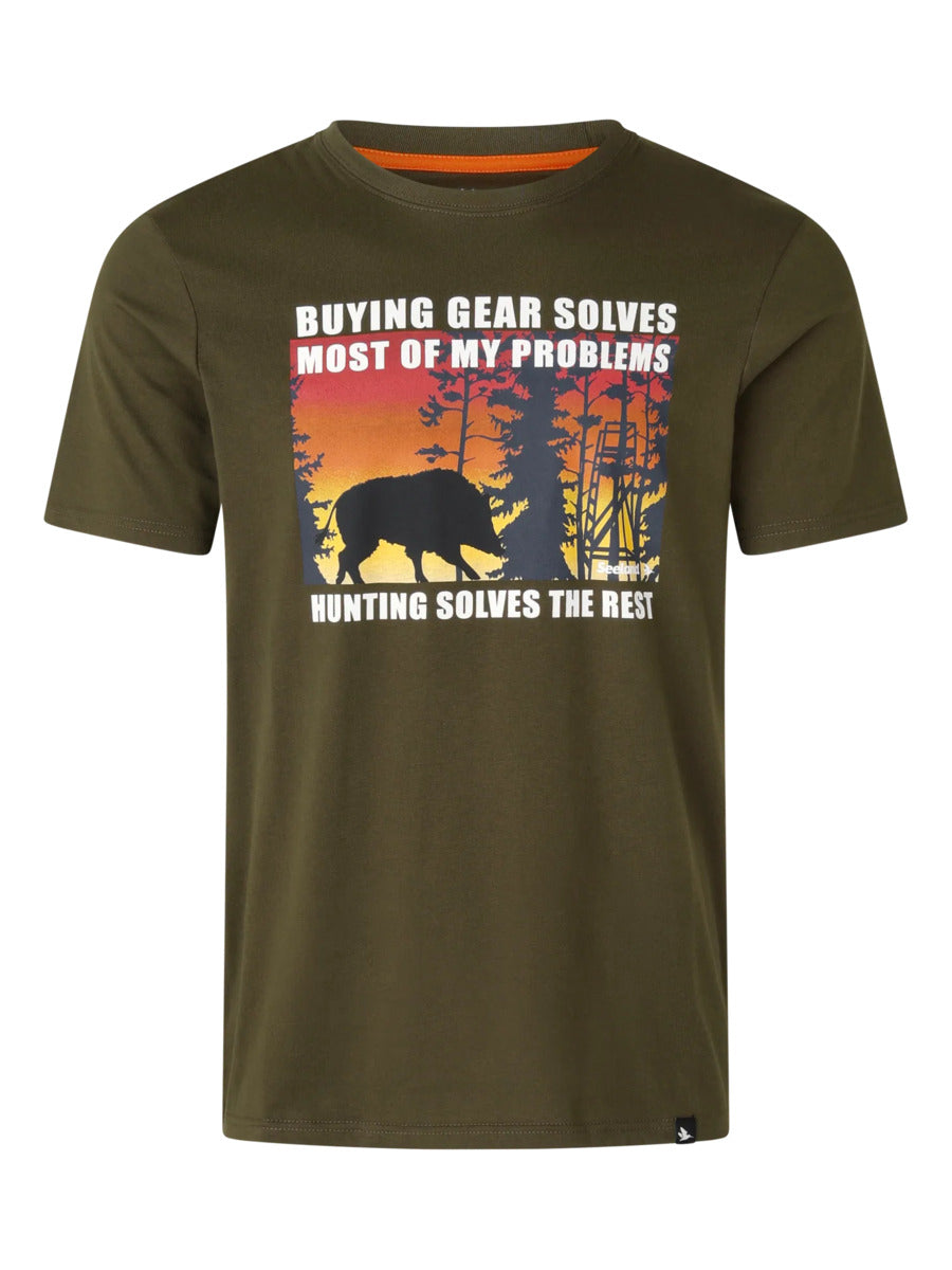 SEELAND Highseat Sunset T-Shirt - Mens - Light Pine