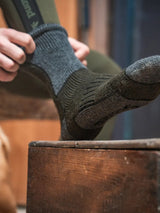 SEELAND Field Thermo Socks 2-Pack - Pine Green Melange / Grey Melange
