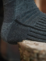 SEELAND Field Heavy Merino Socks - Grey Melange / Black
