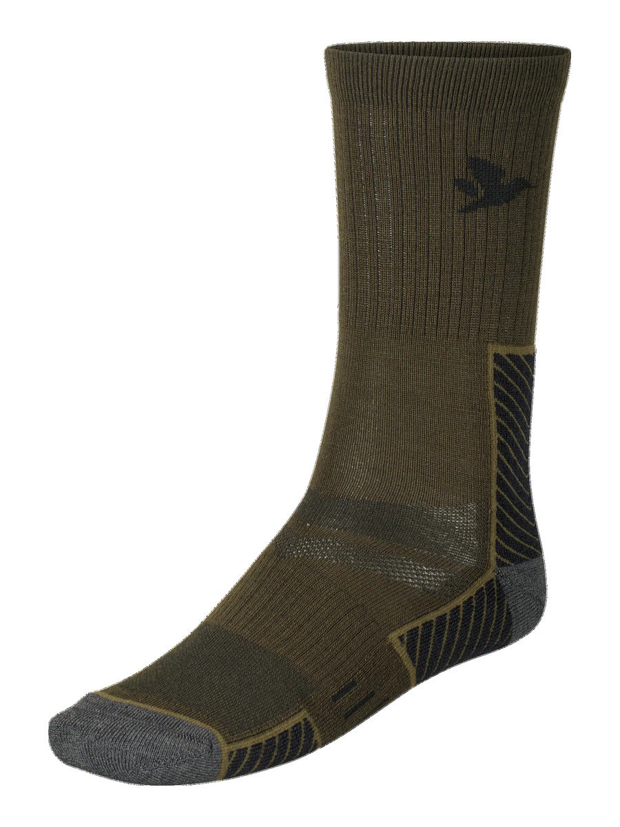 SEELAND Field Merino Socks 2-Pack - Pine Green / Military Olive
