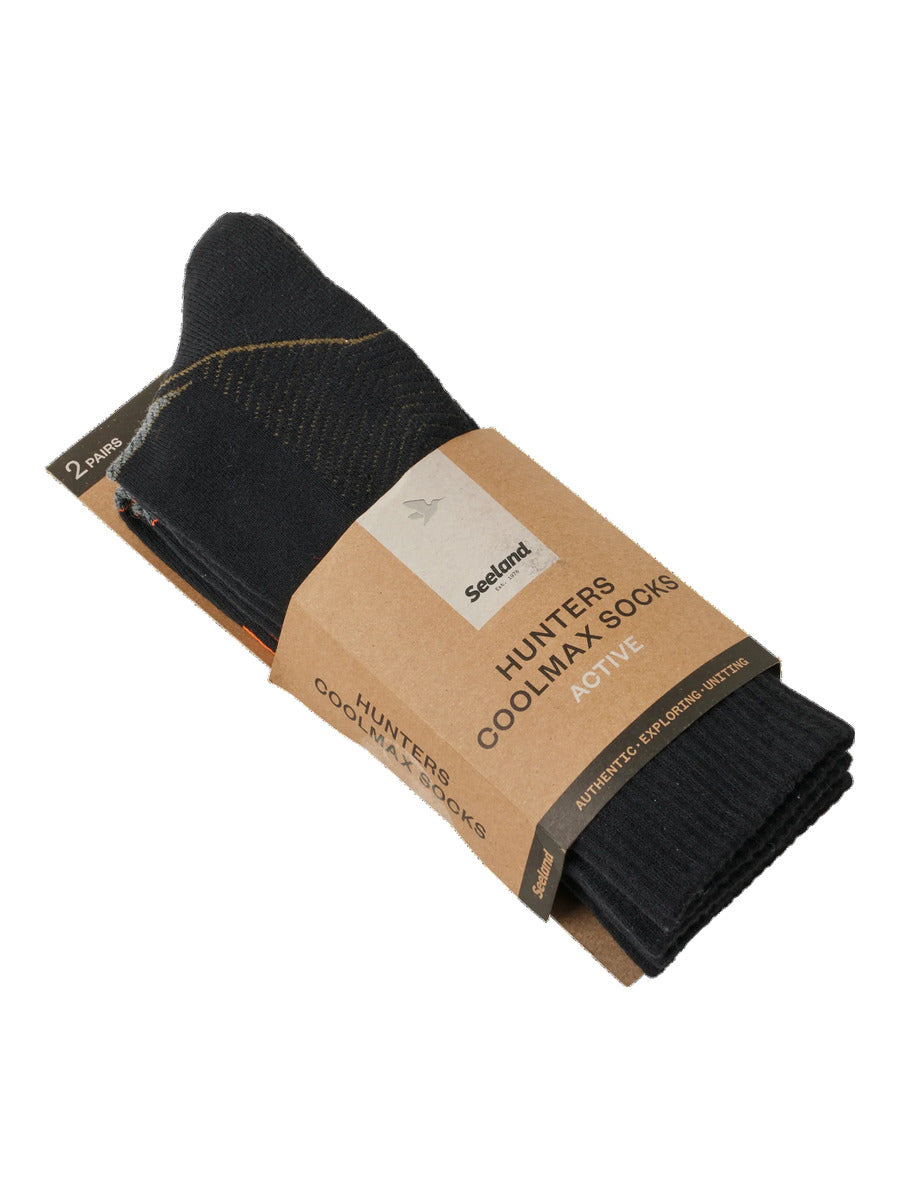 SEELAND Field Coolmax Socks 2-Pack - Black / Dark Grey