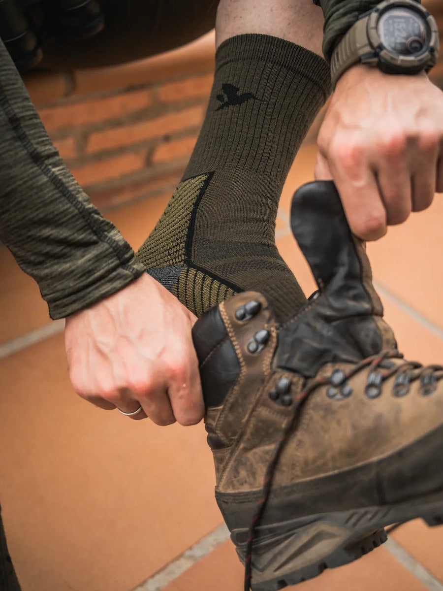 SEELAND Field Merino Socks 2-Pack - Pine Green / Military Olive