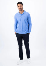 Load image into Gallery viewer, FYNCH HATTON Long Sleeve Polo Shirt - Men&#39;s Soft Cotton – Crystal Blue
