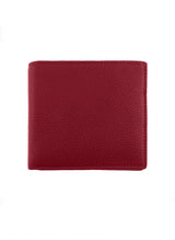 Men's Berry Slim Pebble Grain Leather Bifold Wallet with RFID Blocking Closed