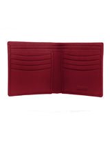 Men's Berry Slim Pebble Grain Leather Bifold Wallet with RFID Blocking Open