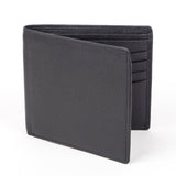 Men's Slim Pebble Grain Leather Bifold Wallet with RFID Blocking in black