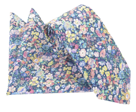 VAN BUCK Liberty Print Cotton Tie & Pocket Square - Classic Garden