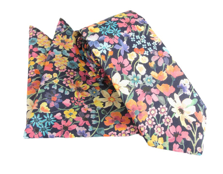 VAN BUCK Liberty Print Cotton Tie & Pocket Square - Dreams Of Summer