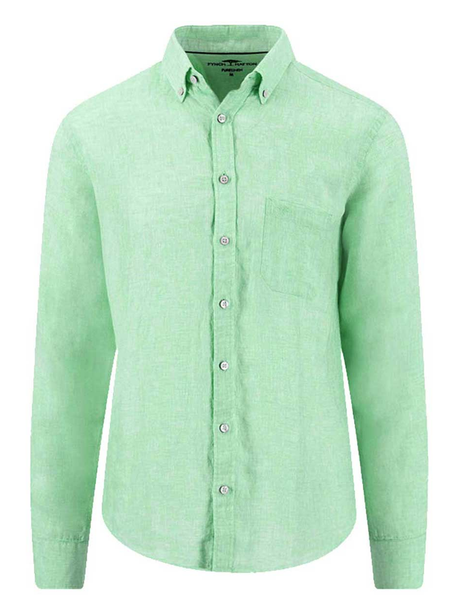 30% OFF FYNCH HATTON Pure Linen Shirt - Men's – Turf Green - Size: SMALL - view 1