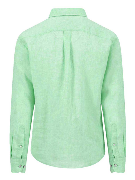 30% OFF FYNCH HATTON Pure Linen Shirt - Men's – Turf Green - Size: SMALL - view 2