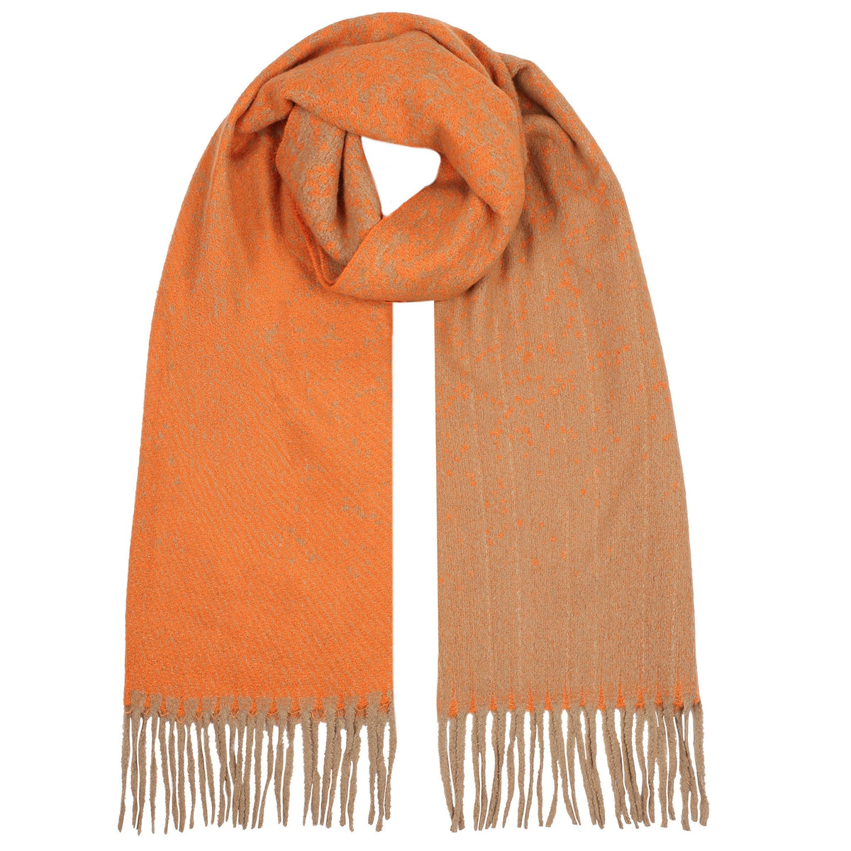 DENTS women’s reversible ombre speckle scarf in Pumpkin