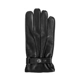 DENTS Hadleigh men’s handsewn lined leather gloves in black – right hand