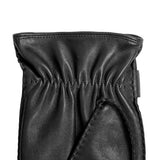 DENTS Hadleigh men’s handsewn lined leather gloves in black – left cuff