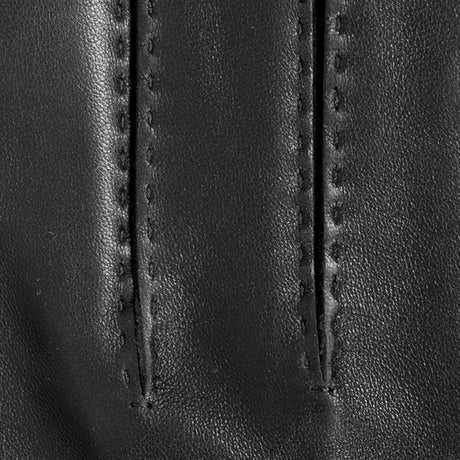 DENTS Hadleigh men’s handsewn lined leather gloves in black – finger detail