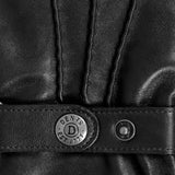DENTS Hadleigh men’s handsewn lined leather gloves in black – stitching detail