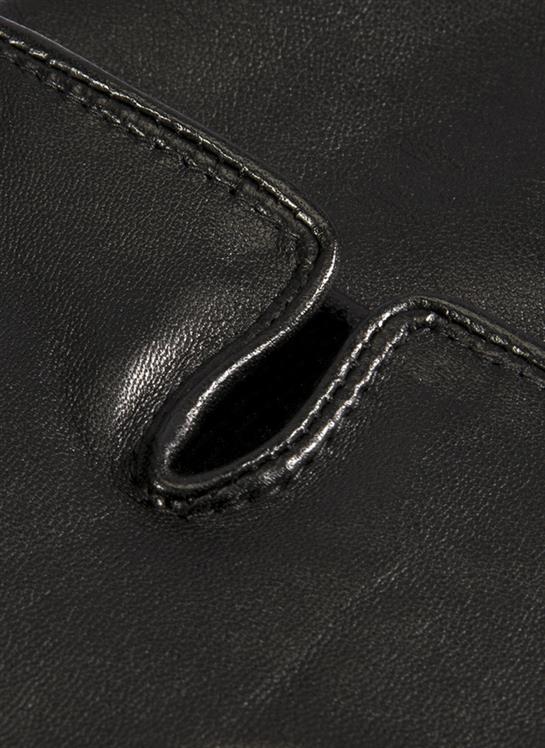 DENTS Men’s Three-Point Fleece-Lined Leather Gloves – Black detail
