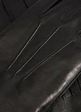DENTS Men’s Three-Point Fleece-Lined Leather Gloves – Black detail